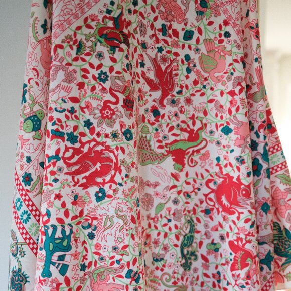 Large colourful silky scarf - Picture 2 of 3